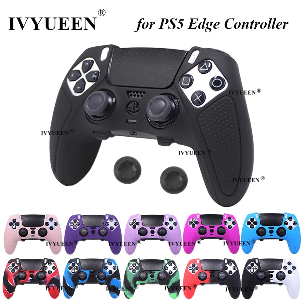 IVYUEEN Anti-Slip ป้องกันผิวสําหรับ PlayStation 5 PS5 Edge DualSense Controller ยางนุ่มซิลิโคนกรณี Grip Cover