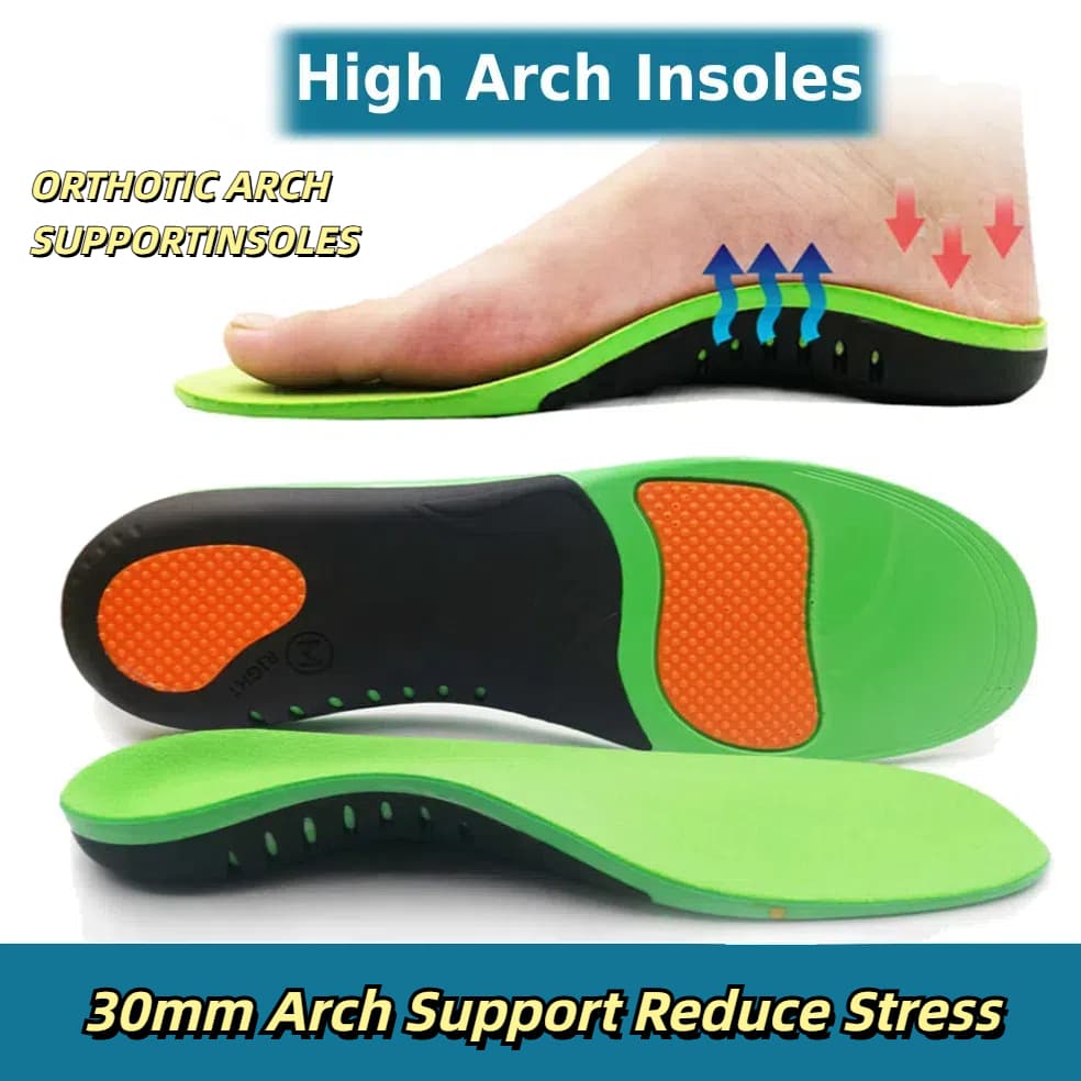 พื้นรองเท้ารองรับโค้งสูง Flatfoot fasciitis orthotic PU เจลแผ่นนวดดูดซับแรงกระแทกสําหรับผู้ชายและผู้หญิงพื้นรอ…
