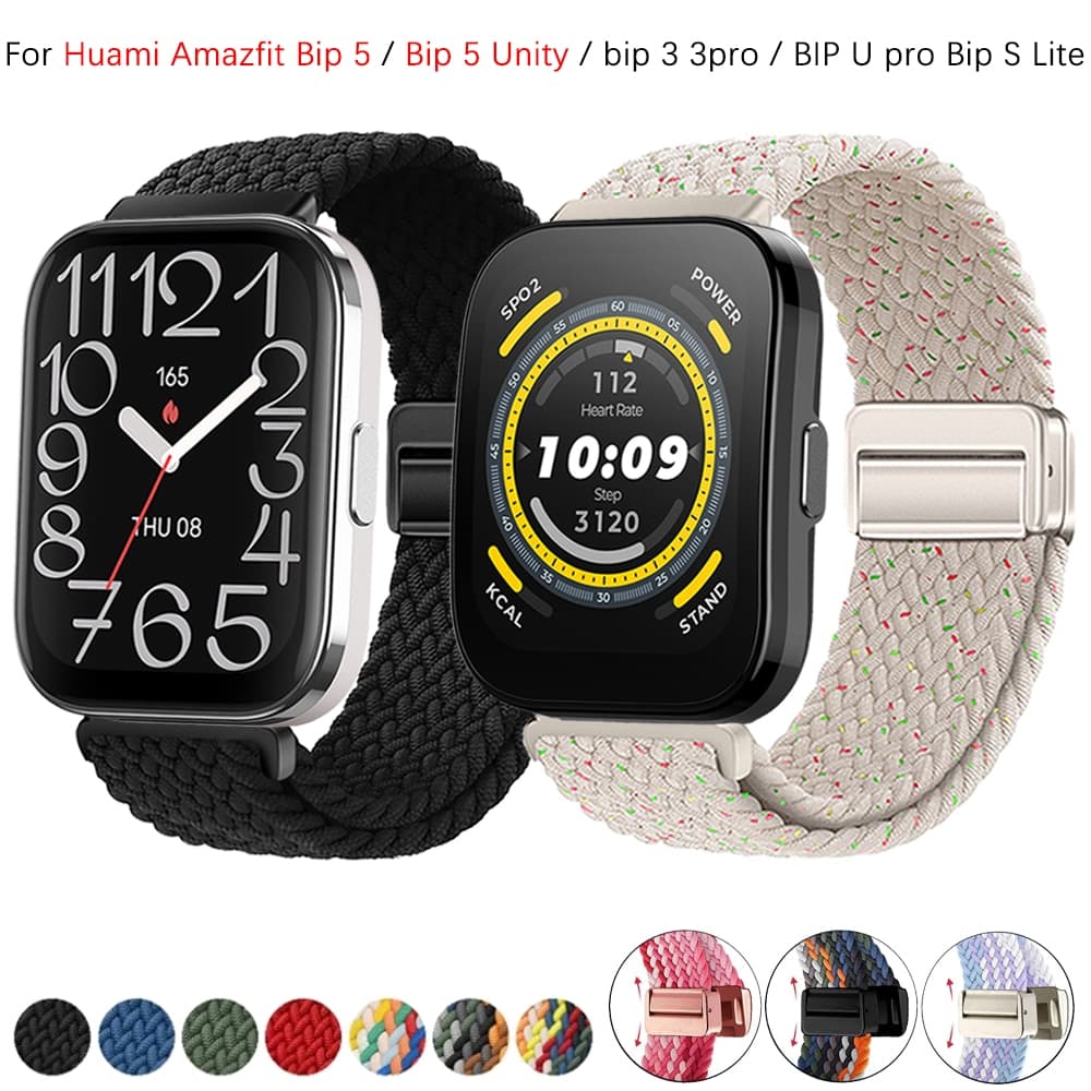 ห่วงถักแม่เหล็กสําหรับ Huami Amazfit Bip Max/Bip 6/5/5 Unity / Bip 3 3pro / Bip U pro Bip S Lite…