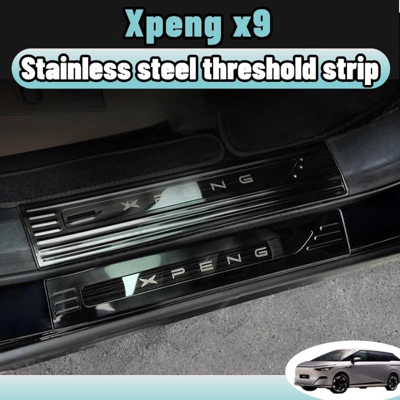 Xpeng x9 2024-2026 ชุดอะไหล่รถยนต์ สแตนเลสเกรด304 แผ่นกันขีดรถยนต์ แป้นเหยียบ กันชนหลัง แถบประตู การ์ดท้ายรถ…