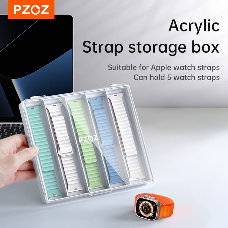Pzoz สายคล้องกรณีกล่องพลาสติกสําหรับ Apple Watch S9 S8 สายคล้องโปร่งใสกล่อง Smart Watch Tiny…