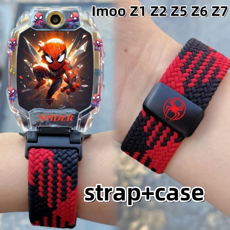 Spiderman Z1 Z2 Z3 Z6 Z7 imoo x10เด็กโทรศัพท์สายคล้อง Imoo สายรัดซิลิโคนสายถัก Imoo Z1 Z2 Z5 Z6 Z7…