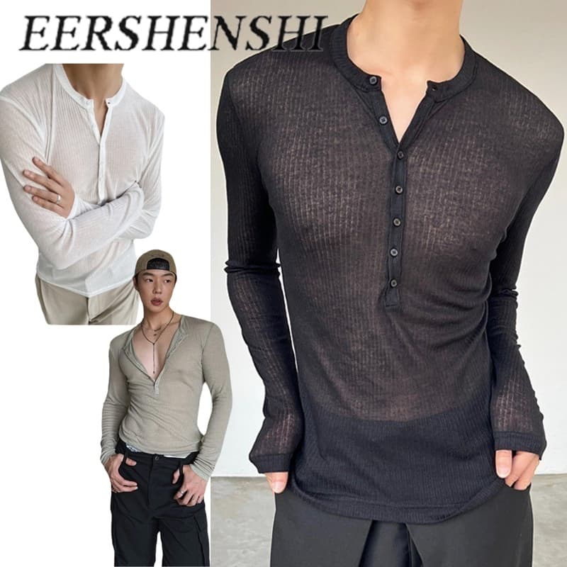 ERSHENSHI ซีทรูยืดหยุ่น Henry Collar Base ดีไซน์เข้ารูปพอดีตัว สวมใส่สบาย ให้ความรู้สึกผ่อนคลาย… รูปที่ 1