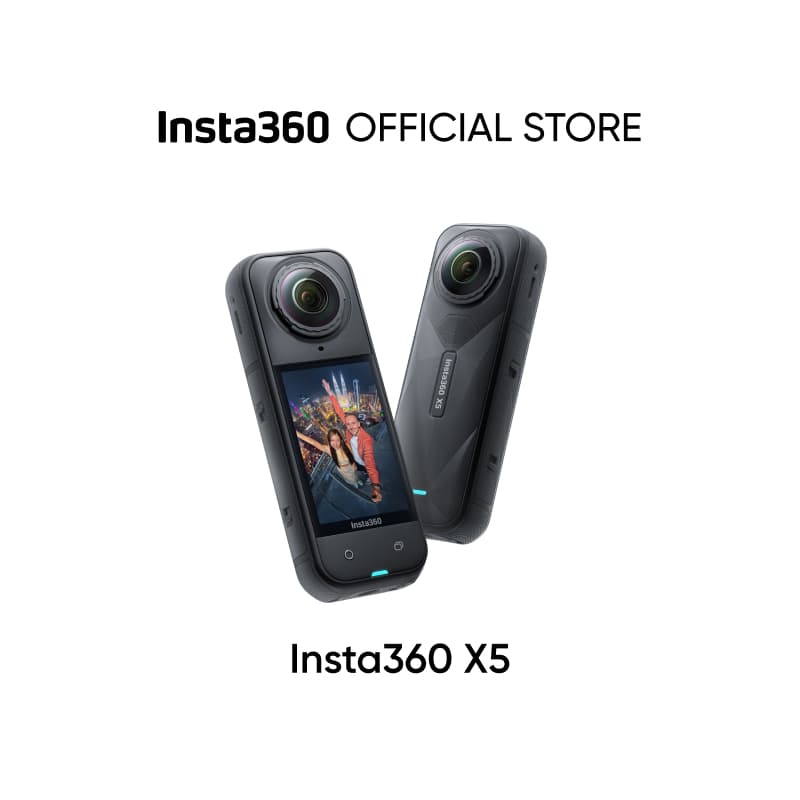 Insta360 X5 - กันน้ํา 8K 360° กล้อง, ไฟต่ําชั้นนํา, เอฟเฟกต์ไม้เซลฟี่ที่มองไม่เห็น,…