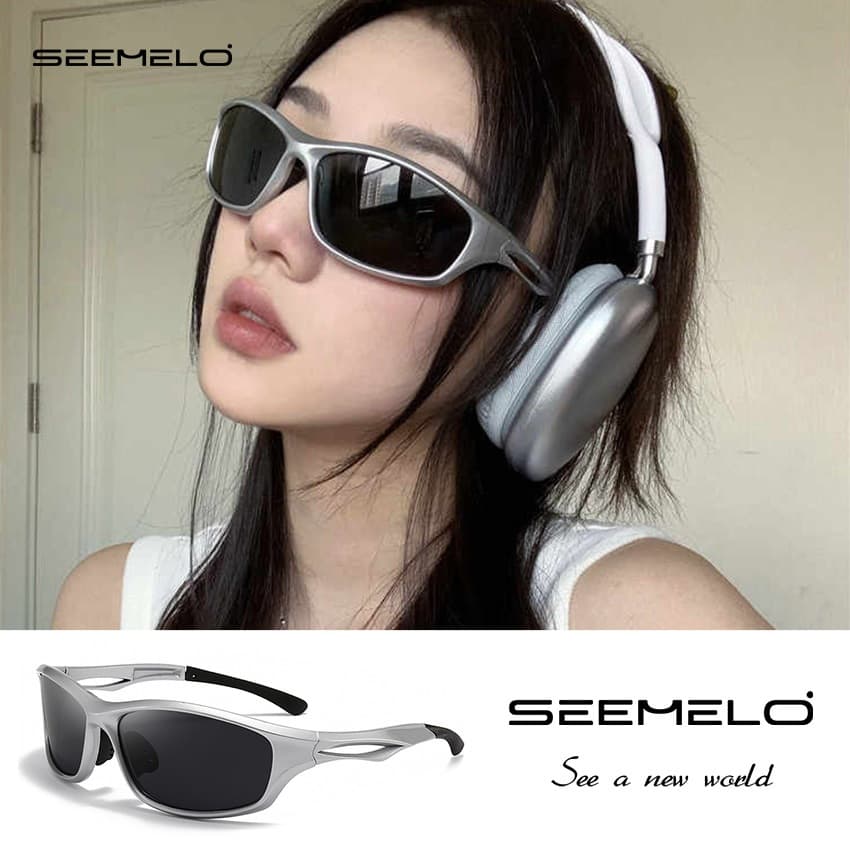 SEEMELOแว่นกันแดดสําหรับผู้ชายและผู้หญิง กันรังสี UV400 น้ําหนักเบา เหมาะขับรถ ปั่นจักรยาน วิ่งออกกําลังกาย… รูปที่ 1