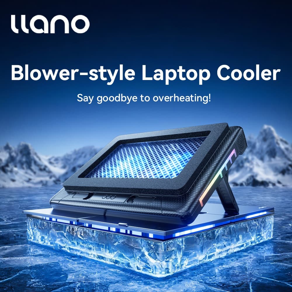 LLANO V22 แล็ปท็อปคูลเลอร์รุ่นพื้นฐานชาร์จ USB พร้อมไฟ RGB ระบายความร้อนอย่างรวดเร็วสําหรับแล็ปท็อป 13.3-17.3…