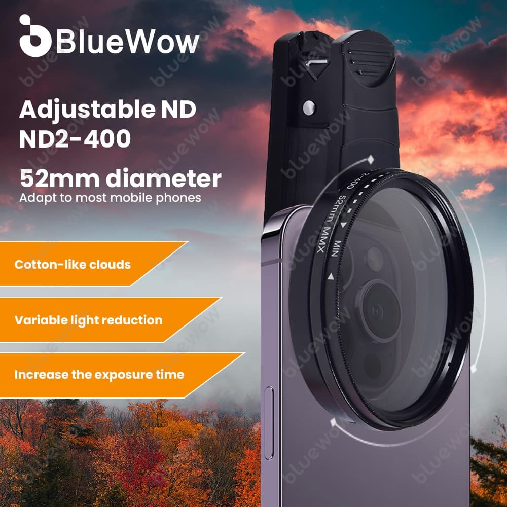 BlueWow Universal ปรับ ND 52 มม./67 มม.เลนส์กล้อง CPL Polarizer เลนส์โทรศัพท์มือถือกรองลดแสงเลนส์ Starlight… รูปที่ 1