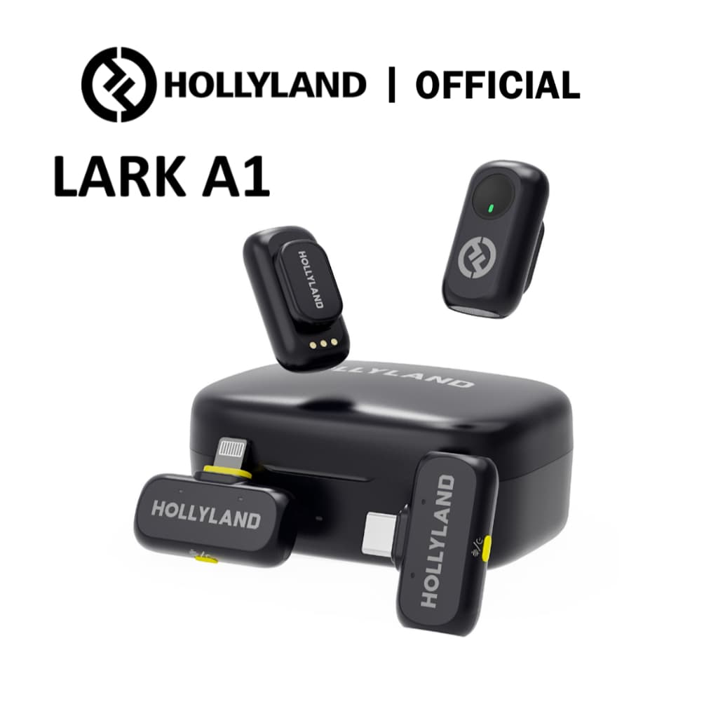 Hollyland LARK A1 ไมโครโฟนไร้สายขนาดเล็ก สําหรับ iPhone USB-C การสร้างวิดีโอ Vlogging การสตรีมสด