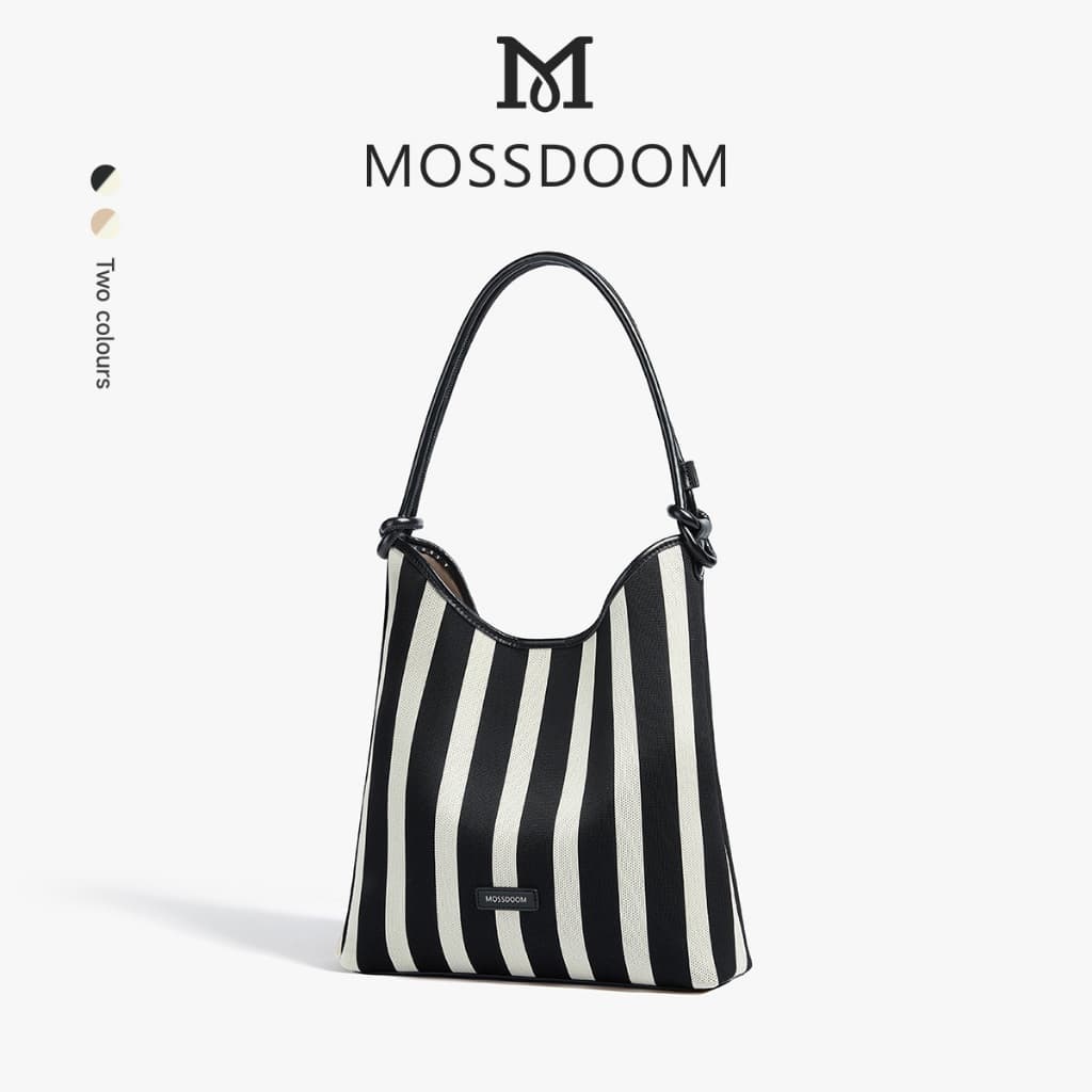 MOSSDOOM Stria Bag กระเป๋าสะพายทรงสูง ดีไซต์ลายริ้ว น้ําหนักเบาเเมตซ์ง่ายกับทุกลุค