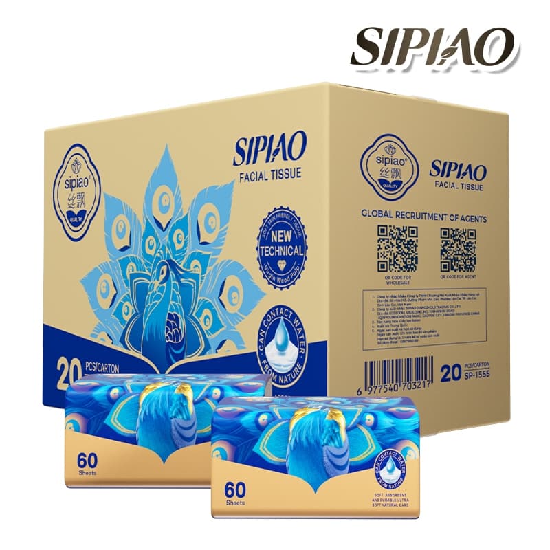 20/10 แพ็ค5ply กระดาษทิชชู่หนานุ่ม Sipiao (1555-10-20) 300 ชิ้นต่อแพ็ค TH ขนาด 175 * 140 มม. กระดาษชําระ