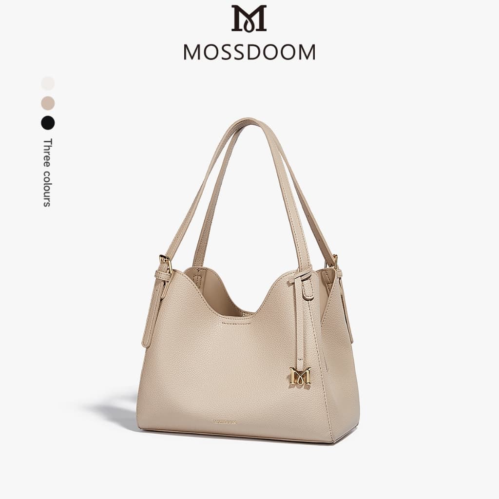 MOSSDOOM Lany Bag กระเป๋าหนังนุ่มแฟชั่นสําหรับผู้หญิง สายปรับระดับความยาวได้
