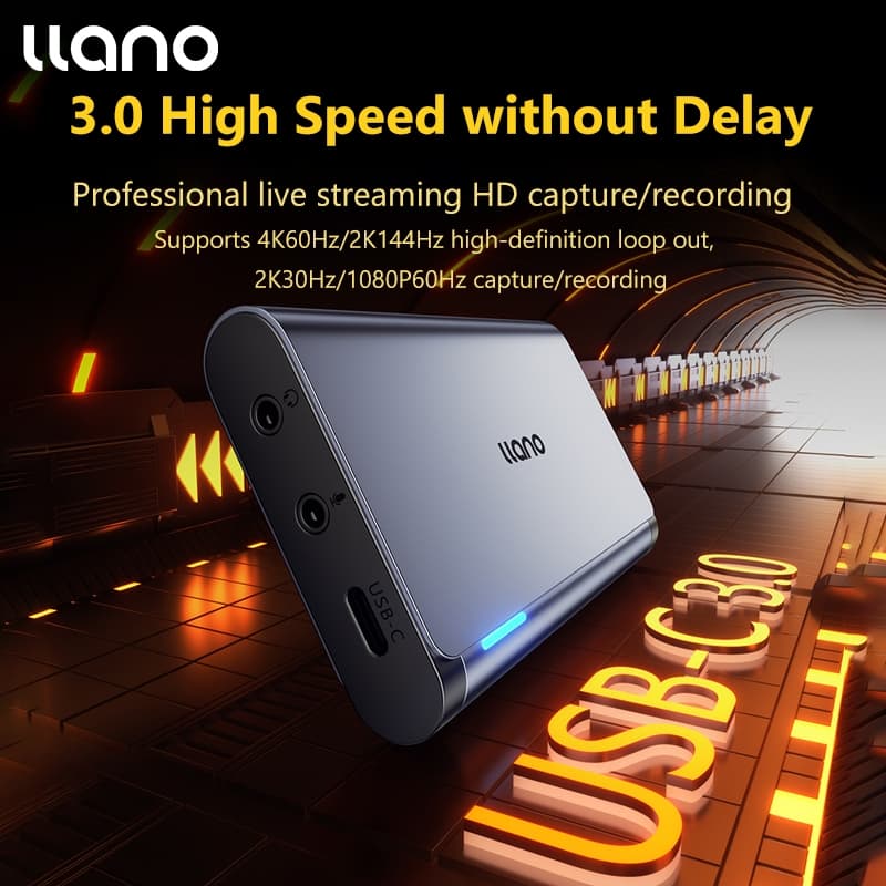 Llano การ์ดจับภาพวิดีโอเสียง 4K, USB 3.0 HDMI Video Capture อุปกรณ์, 2K30HZ/1080P60HZ รับสมัคร/4K60HZ…