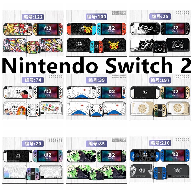 80 สีสติกเกอร์ผิวใช้งานร่วมกับ Nintendo Switch 2 (2025) ไวนิล Decal รูปแบบที่สวยงามชุดฟิล์มป้องกันสําหรับ NS2…