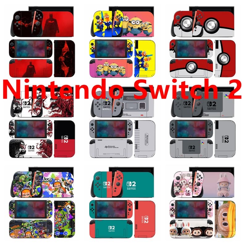 70 สีสติกเกอร์ผิวใช้งานร่วมกับ Nintendo Switch 2 (2025) ไวนิล Decal รูปแบบที่สวยงามชุดฟิล์มป้องกันสําหรับ NS2…