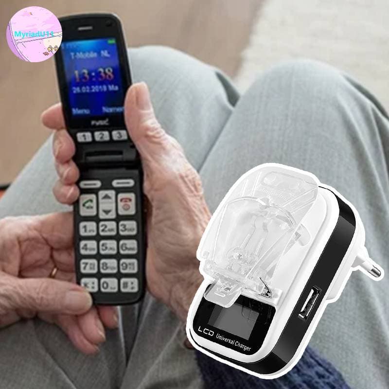 Myriadu ที่ชาร์จ USB พร้อมหน้าจอ LCD สําหรับกล้องโทรศัพท์มือถือ