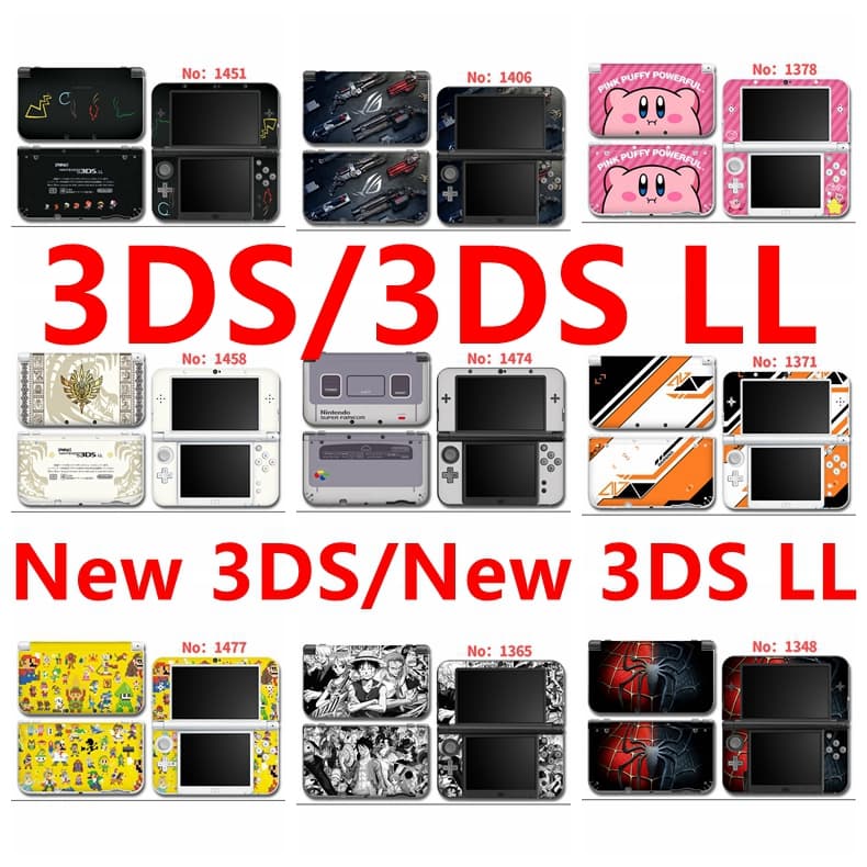20 สีสติกเกอร์ผิวใช้งานร่วมกับ Nintendo ใหม่/เก่า 3DS LL/XL ไวนิล Decal ชุดห่อป้องกันฟิล์มสําหรับคอนโซล
