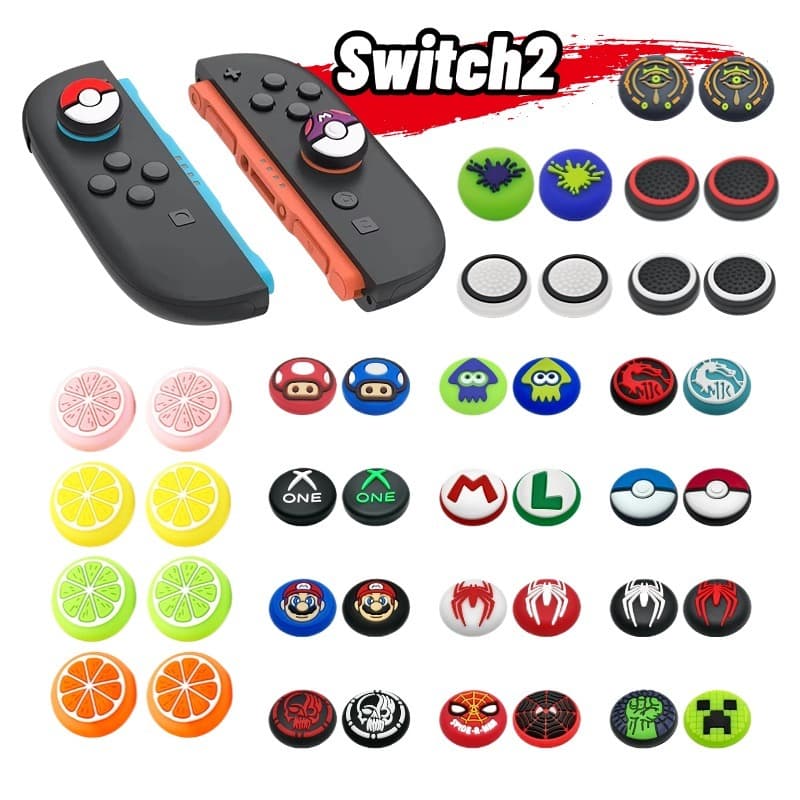 Switch2/PS5/XBOX Rocker Caps 1 คู่ (2 ชิ้น) เกมธีมการออกแบบที่มีสีสันสําหรับ Nintendo Switch2 Analog Caps…