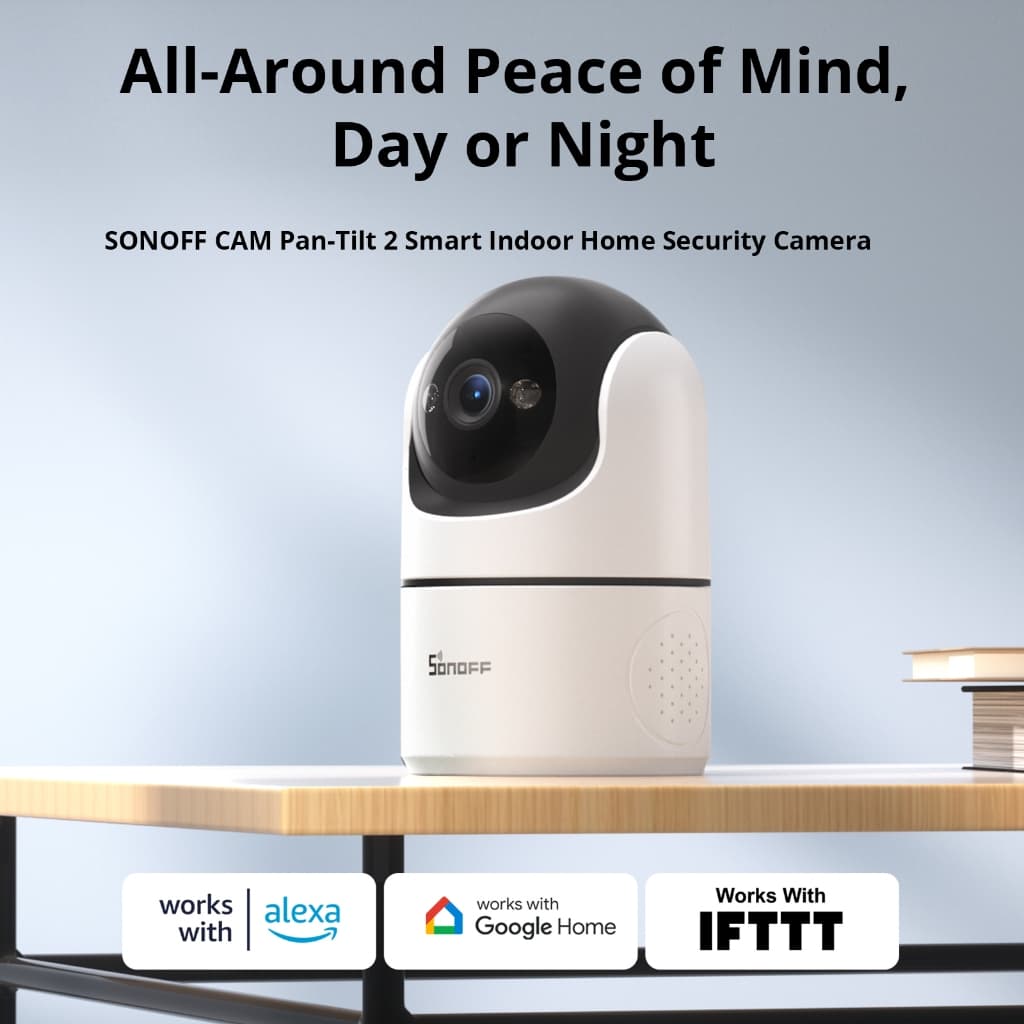 SONOFF CAM PT2 กล้องรักษาความปลอดภัยบ้านอัจฉริยะ Smart Night Vision 360° การตรวจสอบ HD ระยะไกล…
