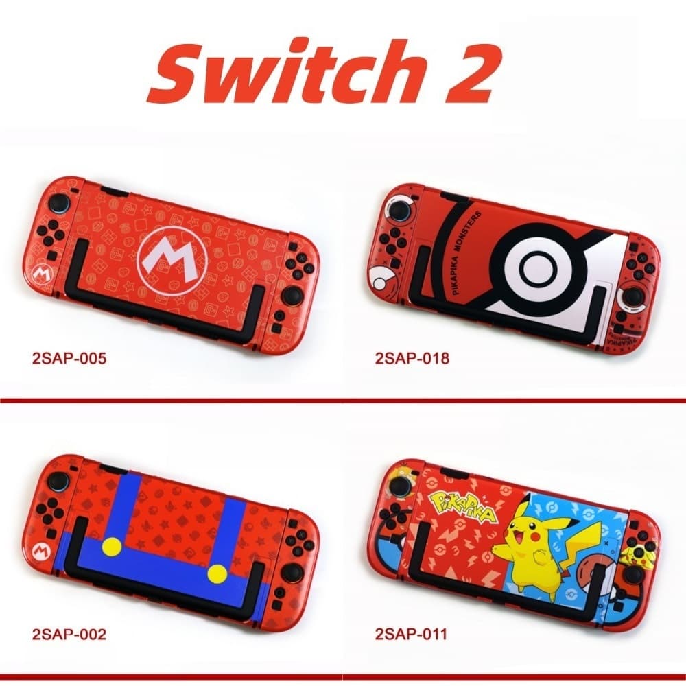 เคสป้องกันแบบแข็งสําหรับ Nintendo Switch 2 2025 Mario Pokemon Theme Dockable สําหรับอุปกรณ์เสริม NS2 Joycon