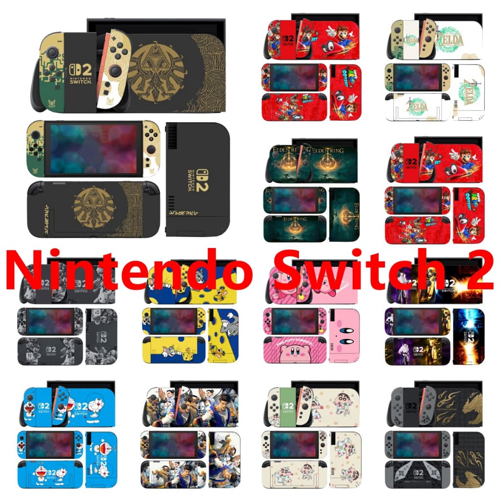 93 สีสติกเกอร์ผิวใช้งานร่วมกับ Nintendo Switch 2 (2025) ไวนิล Decal รูปแบบที่สวยงามชุดฟิล์มป้องกันสําหรับ NS2…