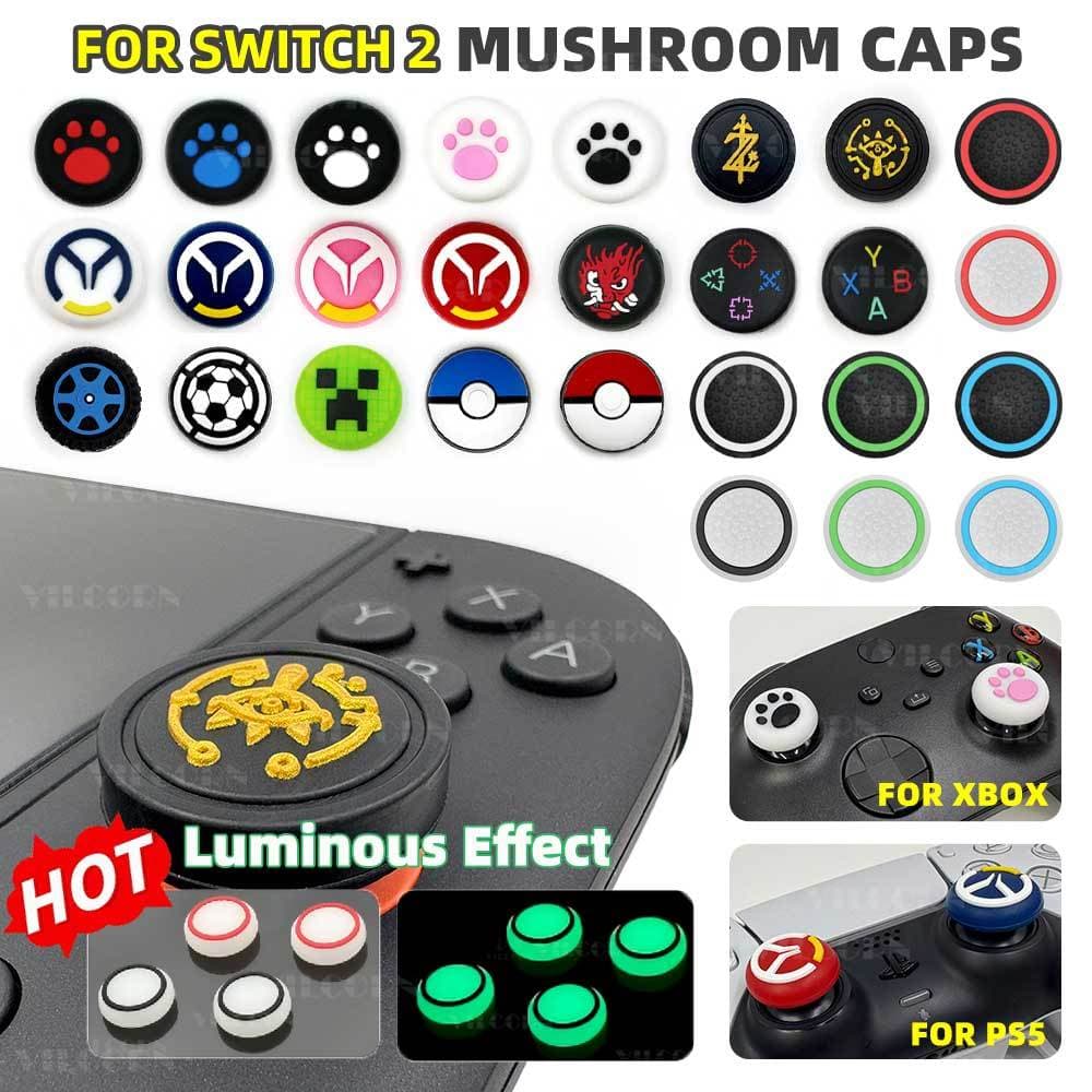 4PCS Thumb Stick Grip Cap Nintendo Switch 2 ซิลิโคนนุ่มจอยสติ๊กสําหรับ NS2 /PS5/PS4/PS3/Xbox/Switch Pro…