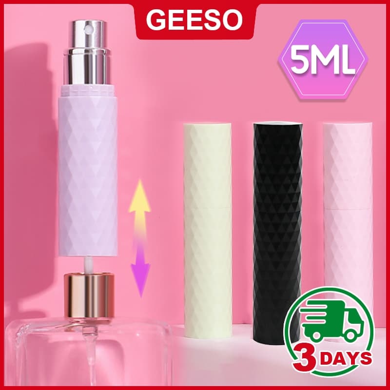 GEESO Portable Perfume Spray Bottle ขวดน้ําหอมเปล่า ขวดแบ่งน้ําหอมพกพา 5ml หัวสเปรย์กดง่าย สําหรับเดินทาง…