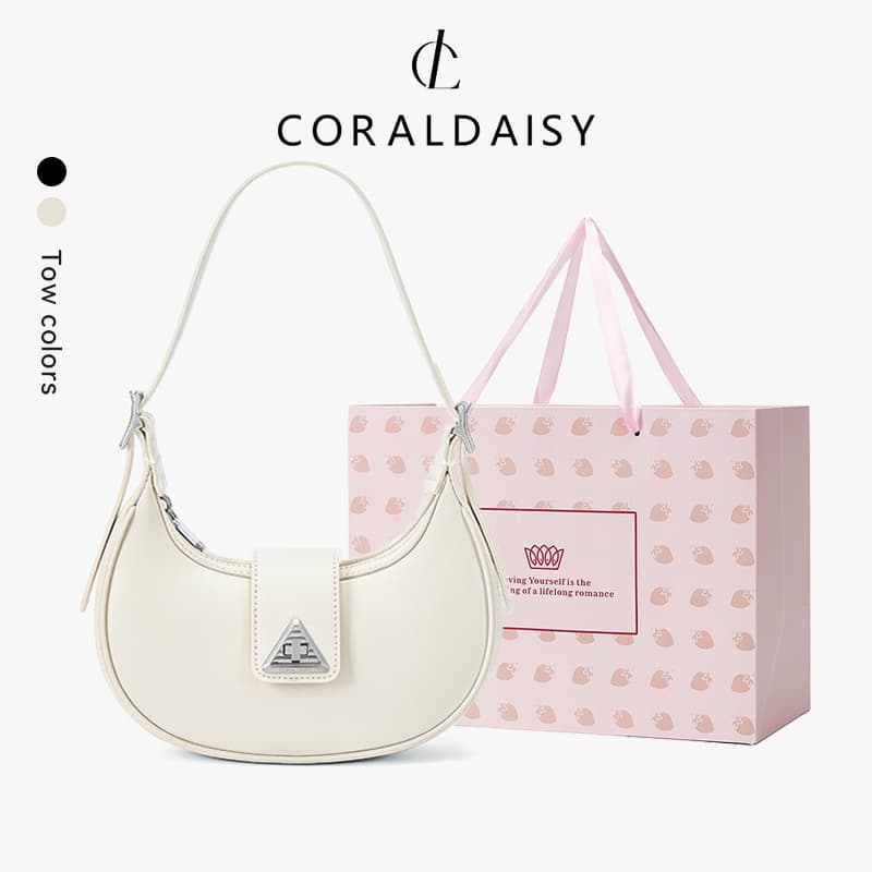 CORALDISY 2025 ใหม่ กระเป๋าสะพายข้าง กระเป๋าสะพายไหล่ แฟชั่น กระเป๋าทรงครึ่งวงกลม ผู้หญิง