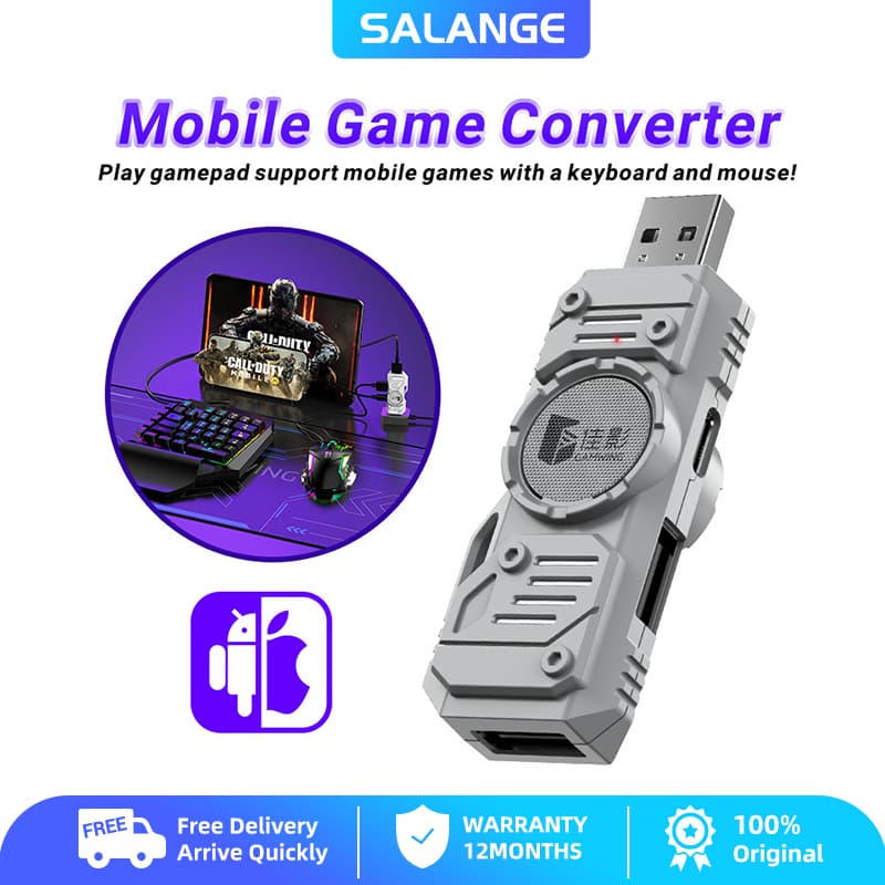 SALANGE Gamwing M9 เกมมือถือคีย์บอร์ดและเมาส์คอนโทรลเลอร์อะแดปเตอร์แปลงสําหรับ PUBG Mobile COD App…