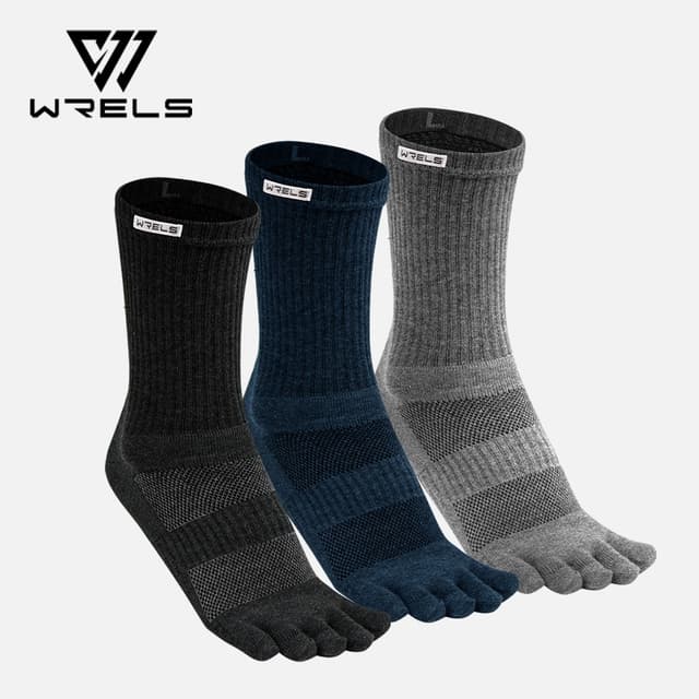 WRELS ถุงเท้าห้านิ้วยอดเยี่ยมสําหรับกีฬากลางแจ้ง ออกแบบพิเศษเพื่อความสะดวกและความสบายในการระบายอากาศ