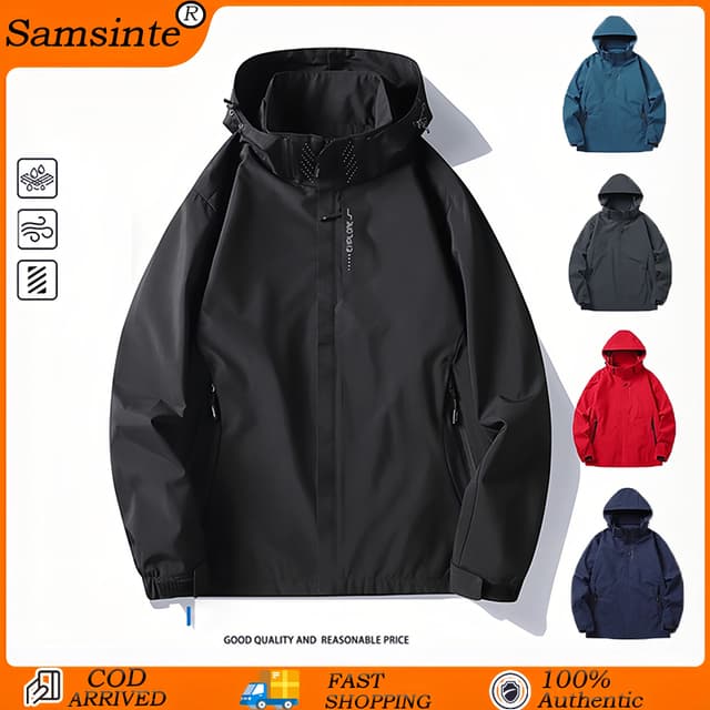 Samsinte เสื้อแจ็คเก็ตเอาท์ดอร์ เสื้อแจ็คเก็ตกันน้ํา บางเบา ระบายอากาศดี วัสดุคุณภาพสูง JK2130