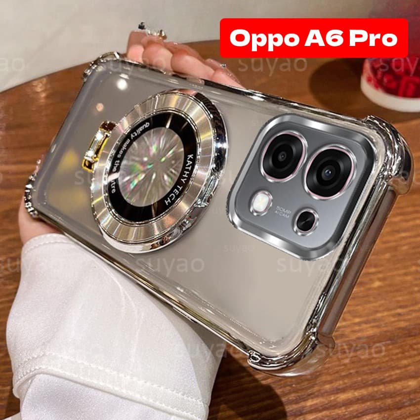 สําหรับOppo A7 Pro Max A6S A6C A6Pro A6 A6X A6T A5 ผู้ถือแม่เหล็กเคสโทรศัพท์TPUปลอกใสOppoA6Pro OppoA6X…