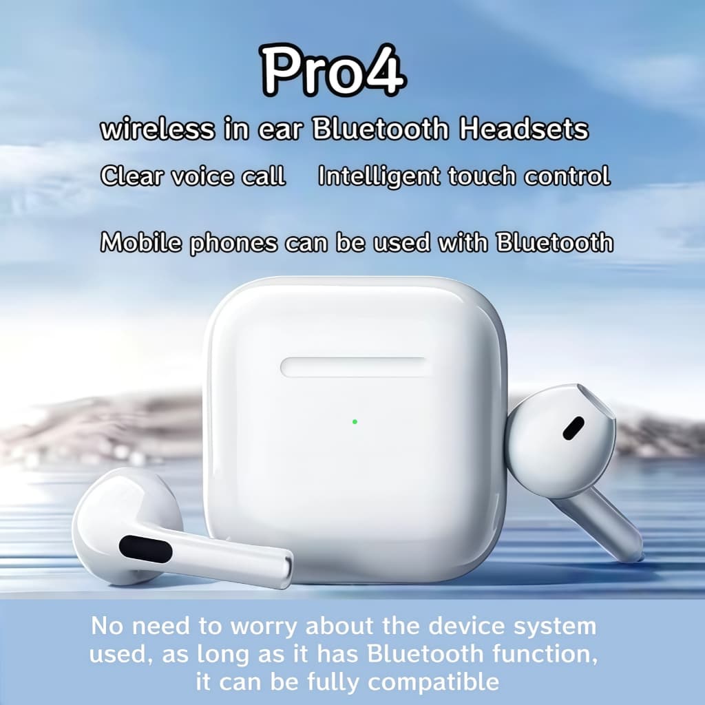 หูฟังอินเอียร์บลูทูธ Pro4 ไร้สายขนาดเล็กพร้อมไมโครโฟนในตัว การโทรความละเอียดสูง…