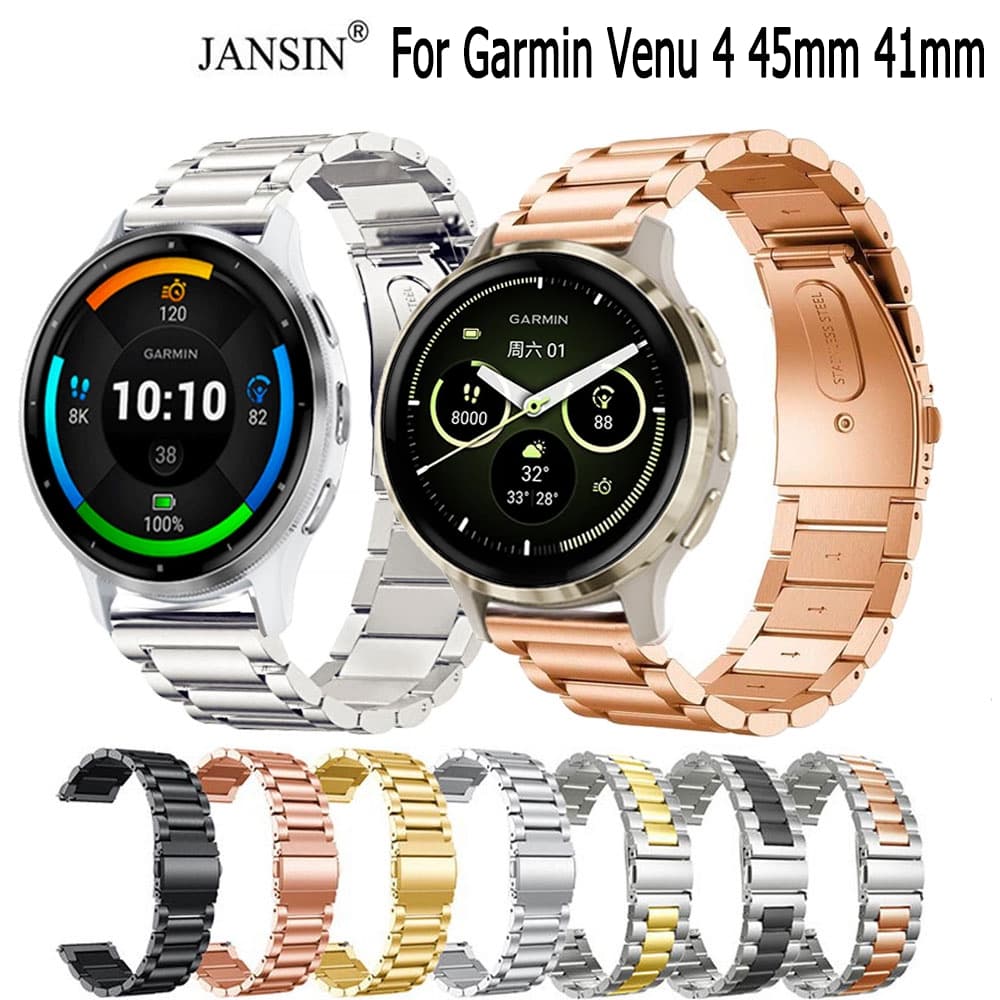 สาย สําหรับ garmin venu 4 45mm 41mm สายนาฬิกาข้อมือ สแตนเลส สําหรับ Garmin Venu 3 3S สมาร์ทวอทช์