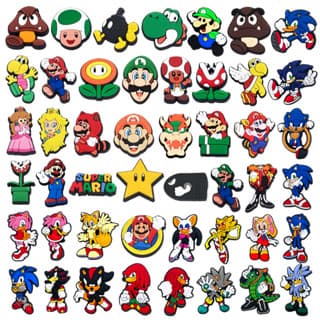 Hot Super Mario Charms DIY สําหรับรองเท้าแตะ การ์ตูนคลาสสิก ตกแต่งและของขวัญสําหรับเด็ก