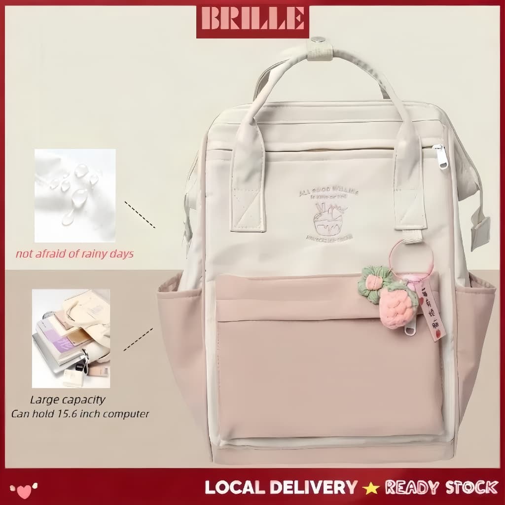 กระเป๋าเป้สะพายหลังความจุขนาดใหญ่สาวน่ารัก Campus Travel Backpack
