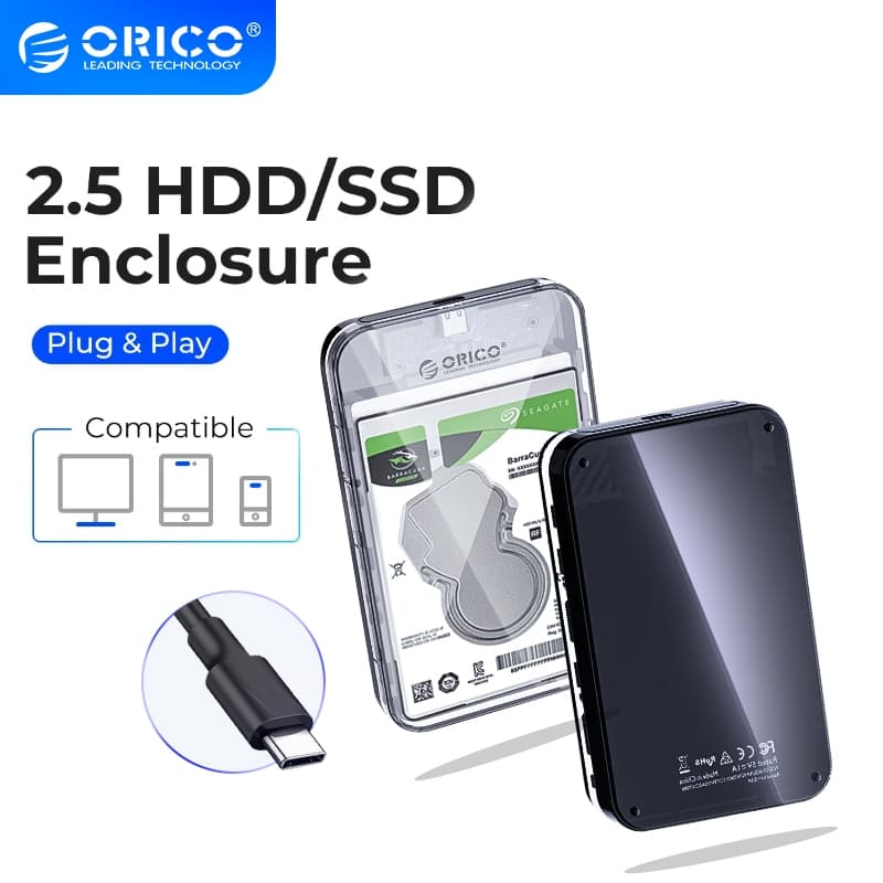 ORICO Hdd 2.5" กล่องใส่ฮาร์ดไดรฟ์ Type C(DZ25C3)