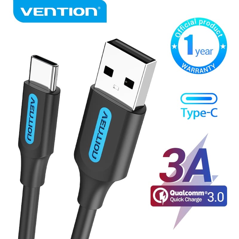 Vention สายชาร์จ Type-C เร็ว แรงทนทาน สําหรับมือถือและแล็ปท็อป