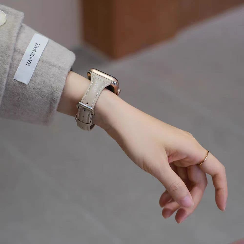 สําหรับ Apple Watch หนัง Loop band ผู้หญิง slim บาง Series 11/10/9/8/7/6/5/4/3/2/1 SE 38 มม.40/41/42/44/45… รูปที่ 1