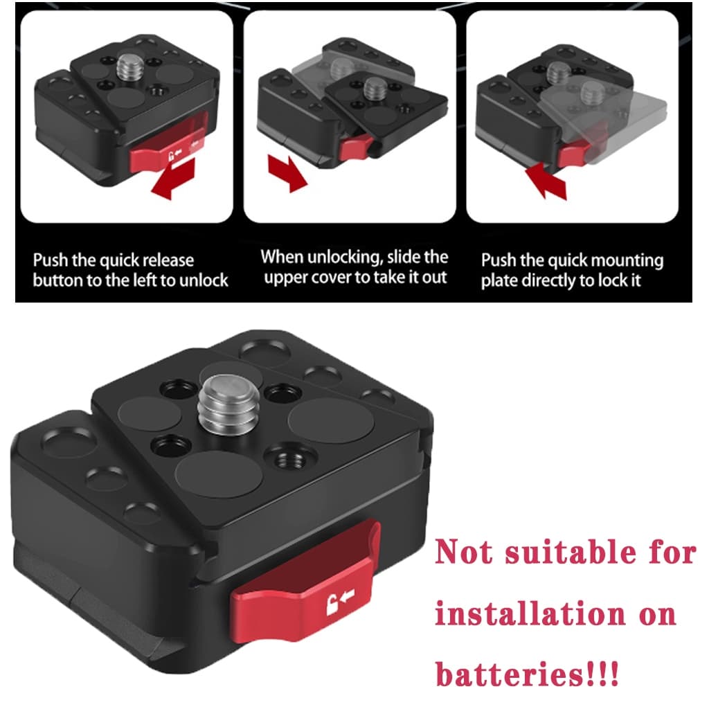 Xt-xinte Monitor Quick Release Clamp Plate V Mount 1/4 นิ้วสกรู Monitor วงเล็บคงที่สําหรับกล้อง SLR…
