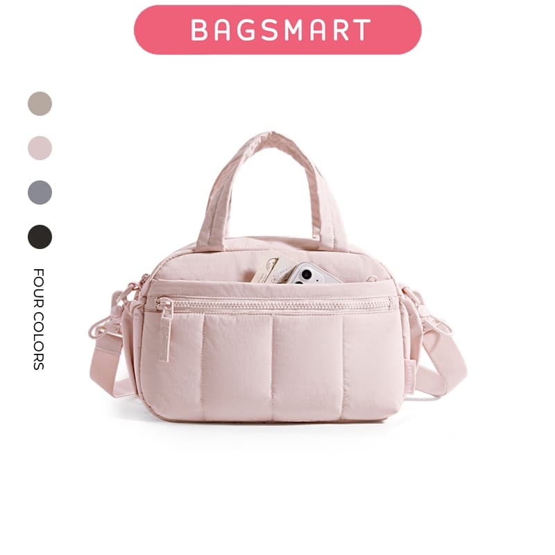 BAGSMART กระเป๋าถือผู้หญิงใบเล็ก Crossbody Bag น้ําหนักเบา มีหลายช่อง สายสะพายปรับได้ถอดได้ กันละอองน้ํา…