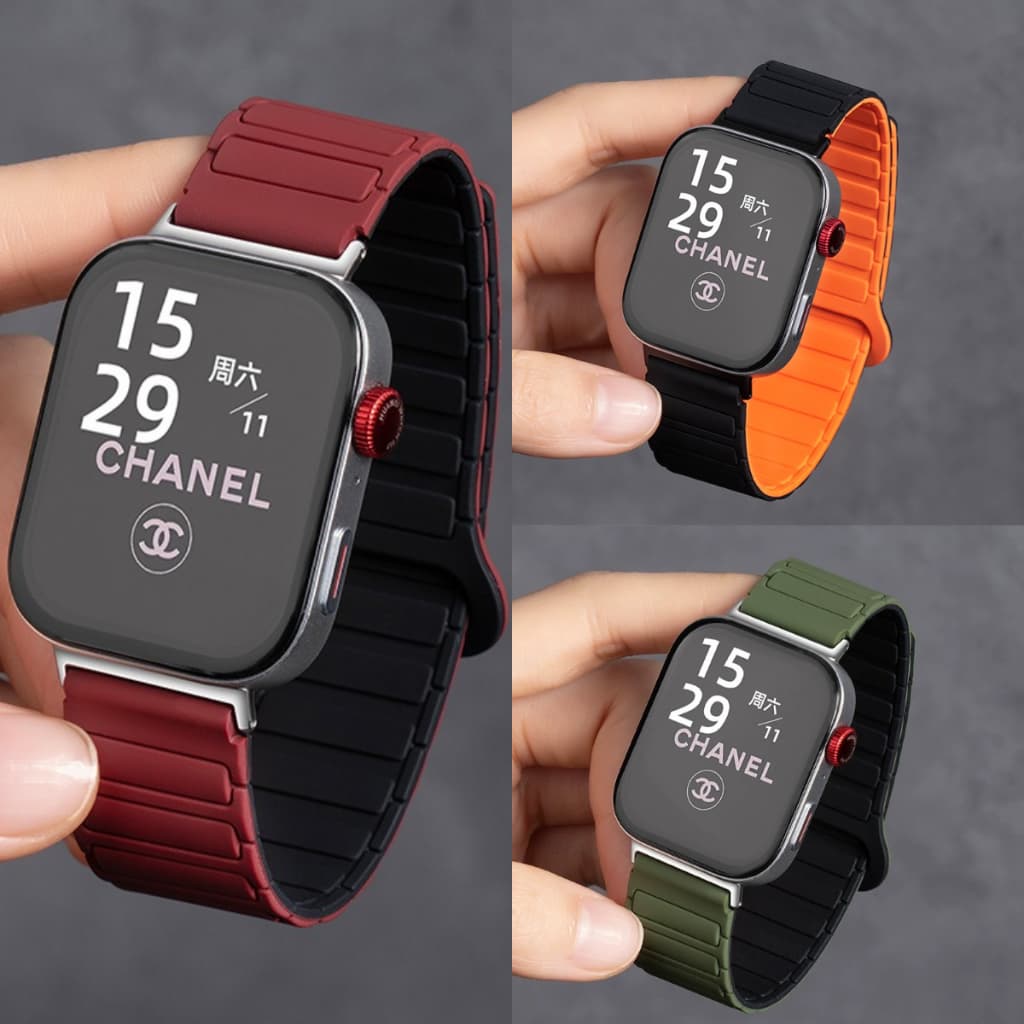 สายซิลิโคนห่วงแม่เหล็กสําหรับ Huawei Watch Fit SE/1/2/3/4/4Pro/5/5Pro สายรัดข้อมือกันน้ําสําหรับเล่นกีฬา