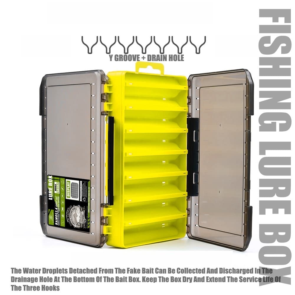 A&D 1 Pc Fishing Tackle กล่อง 12 ช่องอุปกรณ์ตกปลา Lure Hook Storage Case สองด้านเครื่องมือตกปลา Organizer… รูปที่ 1