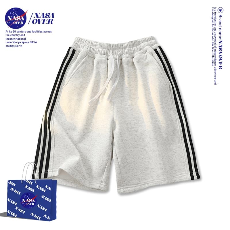 NASA ใส่ได้ทั้งชายหญิง เนื้อนุ่ม กางเกงขาสั้นทรงหลวมสีพื้นใส่สบายลําลองสําหรับฤดูร้อนยาวห้าส่วน 🩳🌴