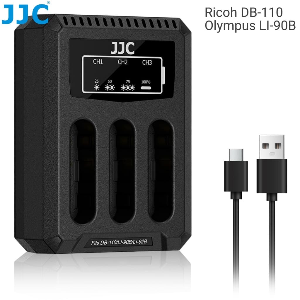 JJC แบตเตอรี่กล้องสําหรับ DB-110 Li-92B Li-90B ของ Ricoh GR IIIx GR III GR3x GR3 Richo GRIIIx GRIII G900 WG-6…