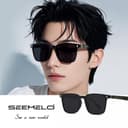 SEEMELO สําหรับทุกเพศ แบบโพลาไรซ์สแควร์กรอบ ป้องกันแสงUV400 เหมาะสําหรับการขับรถ ขี่จักรยาน วิ่ง และตกปลา