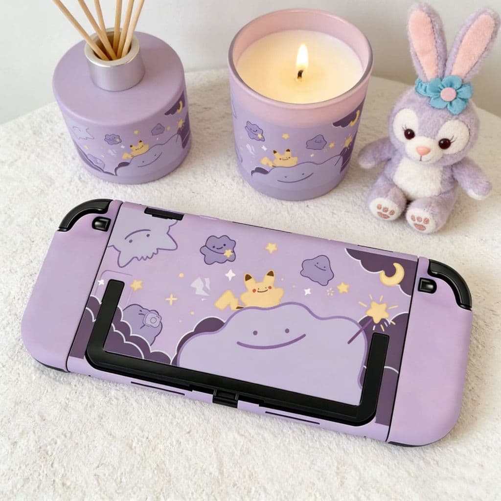 ฝาครอบมือจับซิลิโคนอ่อนนุ่มพร้อมเกราะป้องกันแข็งสําหรับ Nintendo Switch 2/Switch OLED ฝาครอบป้องกันอะนิเมะ…