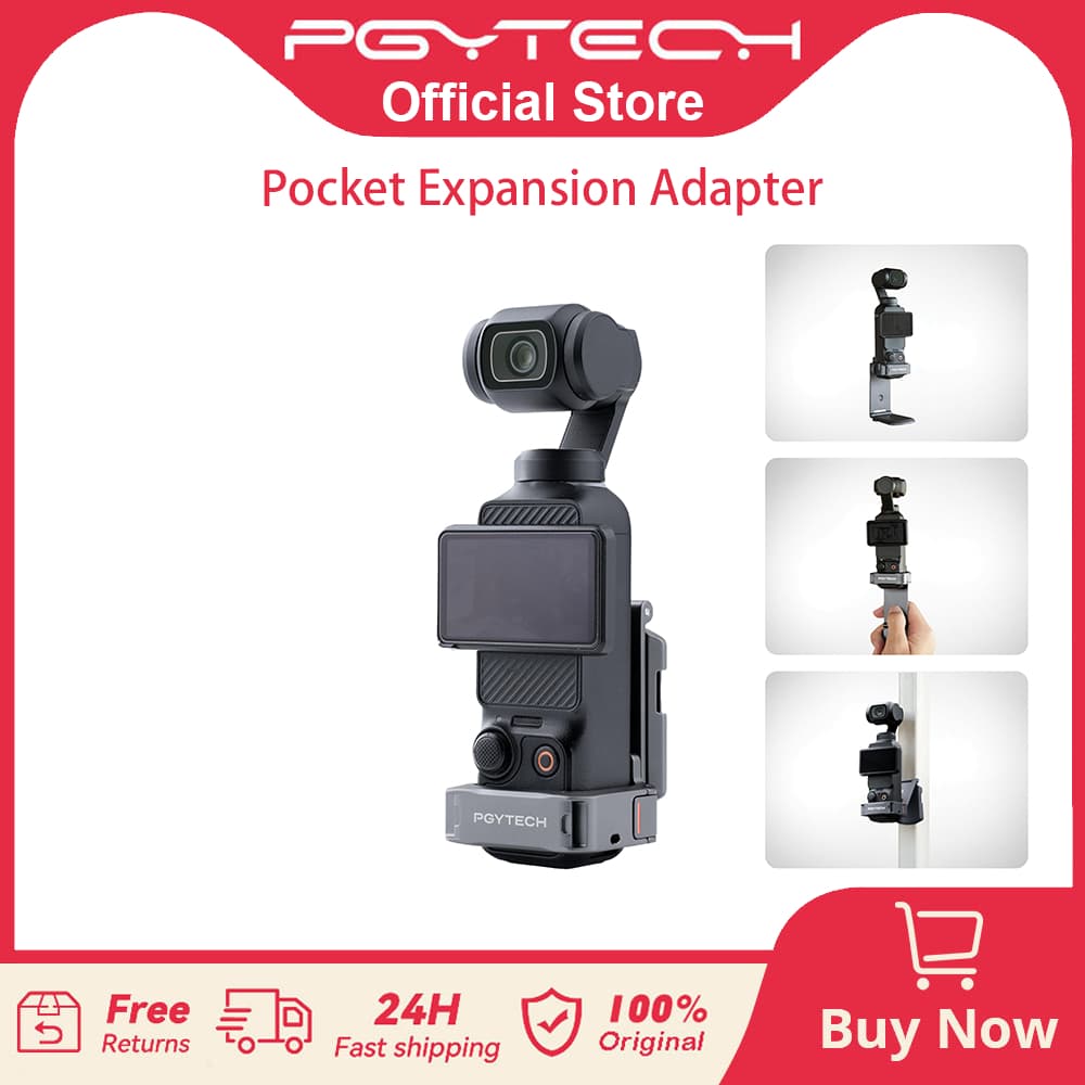 PGYTECH กรอบอะแดปเตอร์ขยายแม่เหล็กสําหรับ DJI Osmo Pocket 3, ขาตั้งแบบพับได้คู่พร้อม Arca-Swiss & Cold Shoe…