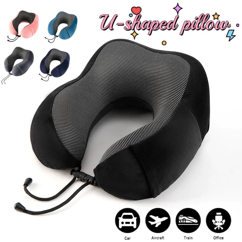 มอนรองคอเมมโมรี่โฟม Travel Pillow กระชับต้นคอ หมอนอเนกประสงค์ ระบายอากาศได้ หมอนรองคอแบบพกพา