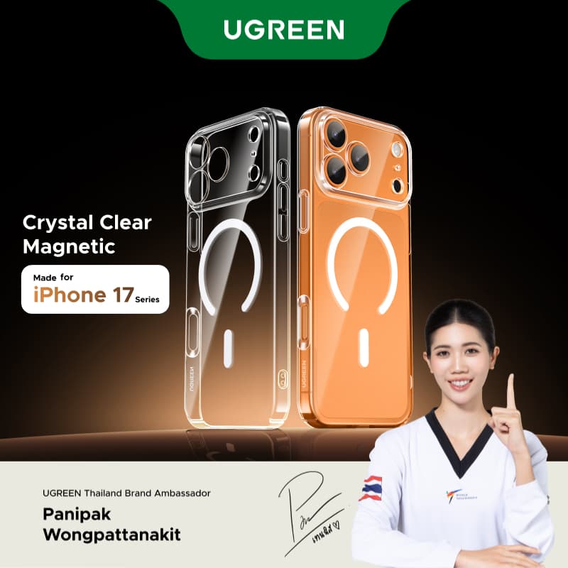 UGREEN เคสโทรศัพท์แม่เหล็กโปร่งใส ป้องกันสีเหลือง สําหรับ iPhone 17 Pro Max iPhone 17 Air iPhone 18 Pro Max