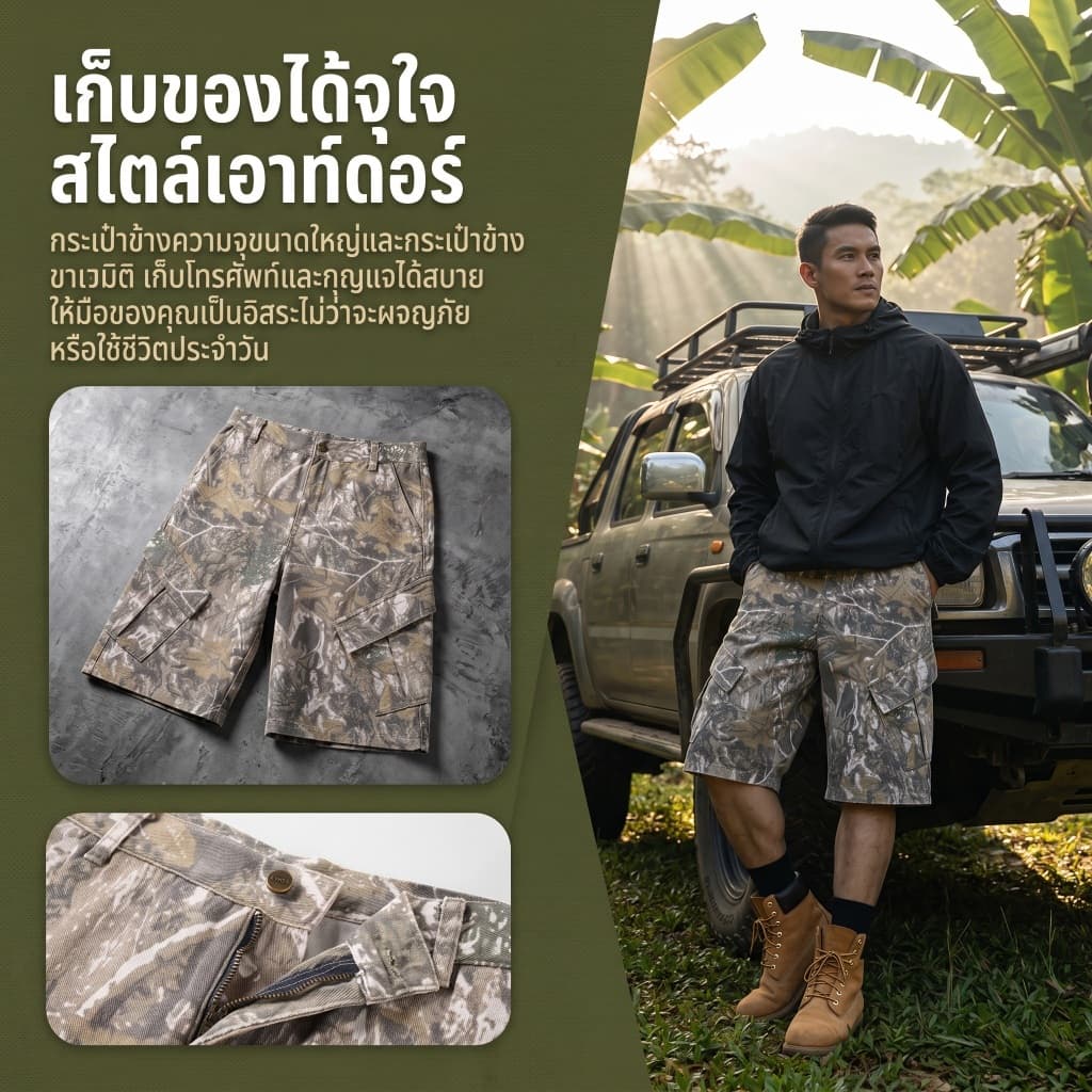 กางเกงขาสั้นผู้ชายทรงหลวม สไตล์แฟชั่น ใส่ได้ทุกวัน